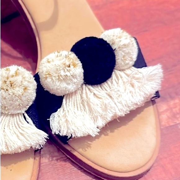 Soludos Pom-Poms Block Heel Sandals new - Picture 3 of 8